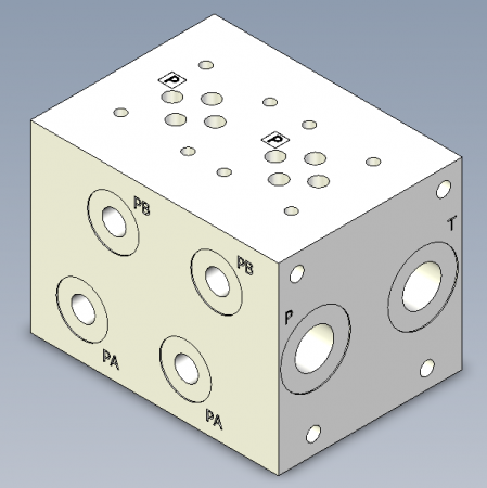 ПЛИТА КЛАПАННАЯ (ГРЕБЕНКА) NG10/CETOP05 2 МЕСТА ПОРТЫ A-B СБОКУ ПОРТ МАНОМЕТРА - MSP2D34BA930C