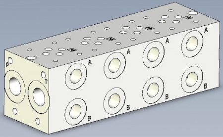 ПЛИТА КЛАПАННАЯ (ГРЕБЕНКА) NG06/CETOP03 4 МЕСТА ПОРТЫ A-B СБОКУ - MSP4D23BA910