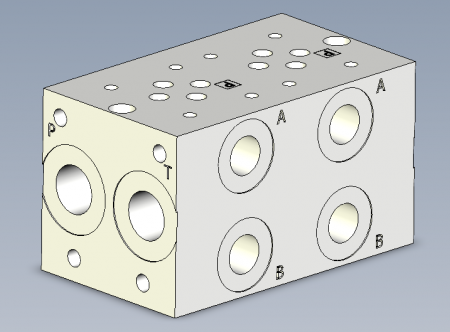 ПЛИТА КЛАПАННАЯ (ГРЕБЕНКА) NG06/CETOP03 2 МЕСТА ПОРТЫ A-B СБОКУ - MSP2D23BA910